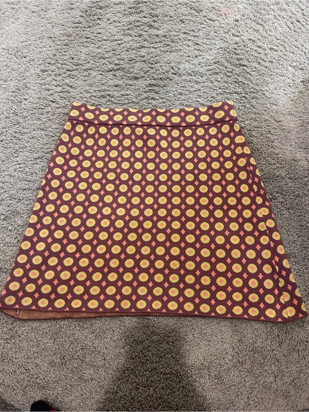 Cotton On 60s 70s Mod Women’s Floral Dot Skirt - Brown, Orange & Yellow